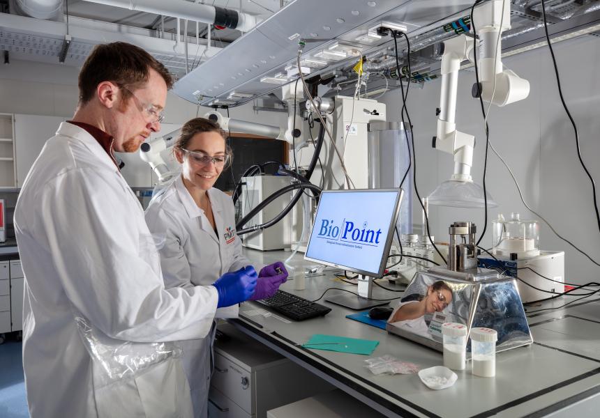 Dr. Marcus O'Mahony at work in the Biopoint facility at the Bernal Institute, University of Limerick